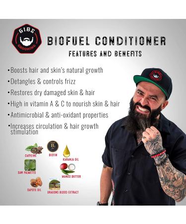 GIBS BioFuel Hair Conditioner for Men - Moisturizing Beard and Hair Conditioner - 12 Fl Oz - Buy Online on GoSupps.com