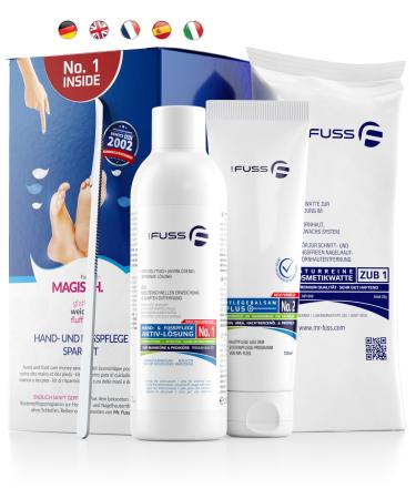 Mr. Fuss No.1 - Advanced Pack Steel - Small nail skin - corneal remover savings package 4 tlg.2-100 ml cotton wool stainless steel-scrub
