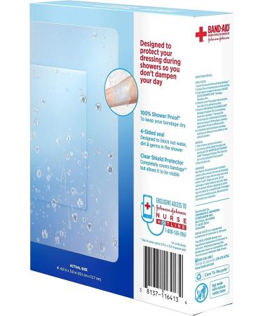 Band-Aid Brand First Aid Water Block Shower Care Clear Bandage Protector - Medium 4 ct - Buy Online on GoSupps.com