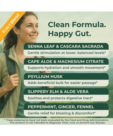 Colon Cleanse & 15 Day Gut Cleanse for Women Men - Gentle Natural Herbal Laxative & Bowel Movement Supplement - Gut Detox Support and Relief of Occasional Constipation Bloating (60 Count) - Buy Online on GoSupps.com