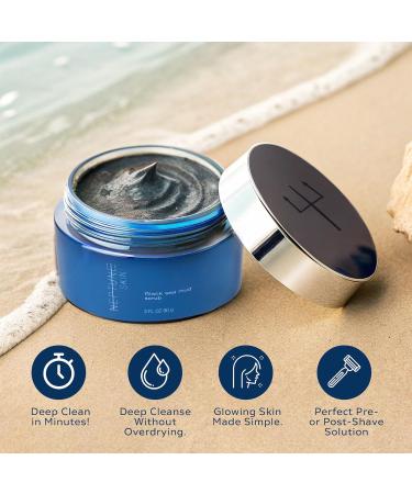 Neptune Black Sea Mud Scrub 3 Fl Oz | Deep Cleansing & Exfoliating Face Scrubber for Acne Razor Bumps & Redness | Hydrates & Soothes Skin with 100% Natural EWG Verified Ingredients - Buy Online on GoSupps.com