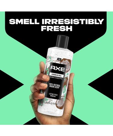 AXE Men's Caribbean Coconut Body Wash 18oz - 4 Pack | Natural Scent & Plant-Based Ingredients - Buy Online on GoSupps.com