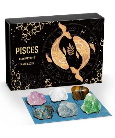 Aovila Pisces Crystals Zodiac Gift Set | Healing Crystals & Birthstones | Astrology Horoscope Box Set for Star Sign Gifts - Buy Online on GoSupps.com