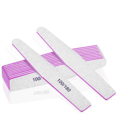 12 pieces of nail files 100/180 nail files for gel nails acrylic nail thick nails washable and reusable nail files double -sided nail files for nail studio and at home diamant100/180 grit