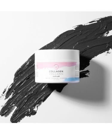 Collagen Volcanic Mud Mask - Natural Skincare for Oily Dry Normal Skintypes Anti Aging Cleanse Hydrate Detox