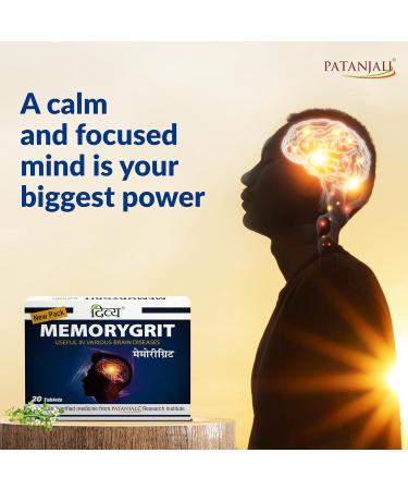 Patanjali Divya Memorygrit 20 Tablets Ayurvedic Supplement for Memory Focus and Brain Health Support (Pack of 1) - Buy Online on GoSupps.com