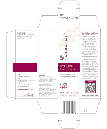 Manuka Lane Anti-Aging Face Serum 30ml - Buy Online on GoSupps.com