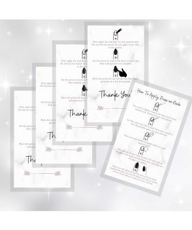 Press-On Nail Application Cards | 50 Pack | DIY Nail Kit Instructions | Marble & Rose Gold Design - Buy Online on GoSupps.com