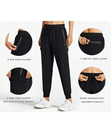 Libin Women's Cargo Joggers - Quick Dry Lightweight Hiking Pants for Outdoor Activities - Black - Medium - Buy Online on GoSupps.com