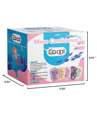 EGOOL Adhesive Eye Patches for Kids - Cute Girls Design - 45 + 5 Bonus per Box - Regular Size - Breathable & Hypoallergenic - Colorful Fun Pattern - Buy Online on GoSupps.com