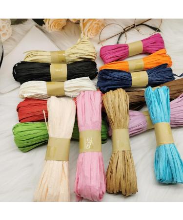 Natural Raffia Paper Ribbon Twine for Holiday Gift Wrap and DIY Crafting - 14 Colors Mixed - Buy Online on GoSupps.com