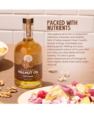 Fresh Vintage Farms Walnut Oil - Cold Pressed California Grown | Ideal for Cooking, Baking, Grilling, Dipping & Salads - Buy Online on GoSupps.com