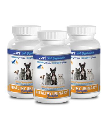 PET SUPPLEMENTS cat Bladder Health - Healthy Urinary Complex - for Dogs and Cats - Advanced Support - CHEWABLE - Cranberry Treats for Cats - 3 Bottle (270 Chews)