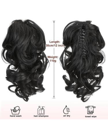 DCBaboo 30cm Synthetic Wavy Ponytail Hair Extension with Clamp - Black Braid Clip for Effortless Style | 110g Short Hair Extensions - Buy Online on GoSupps.com