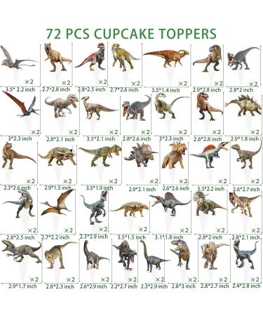 Dinosaur Cupcake Toppers 72Pcs Dinosaur Birthday Party Cupcake Picks Dinosaur Cake Picks Rex Roar Party Decoration for Dino Theme Baby Shower Supplies - Buy Online on GoSupps.com