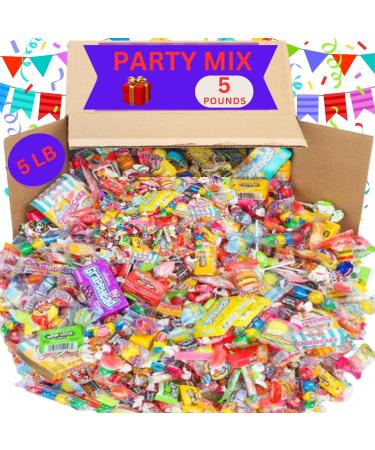 Big Bulk Candy - 5 Pounds - Individually Wrapped Candies - Pi ata Filler Stuffers - Assorted Variety Candy for Christmas /Halloween / Goodie Bags/Birthday Parties / pinata stuffers /parade throws Valentines Day /Birthday Parties/ KIDS Day care