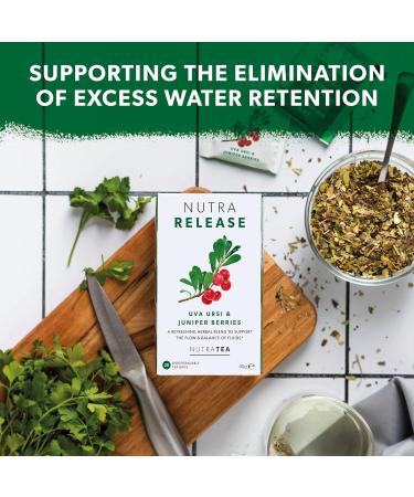 Nutra Tea NUTRARELEASE Water Retention Tea - Natural Diuretic for Water Balance - Dandelion Root, Cleavers & Bearberry - 20 Enveloped Tea Bags - Buy Online on GoSupps.com