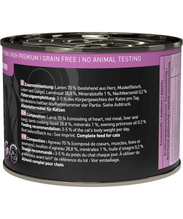 Catz Finefood Purrr Lamb Monoprotein Cat Food - 70% Meat 6 x 200g Cans - Premium Wet Food for Nutritional Cats - Buy Online on GoSupps.com