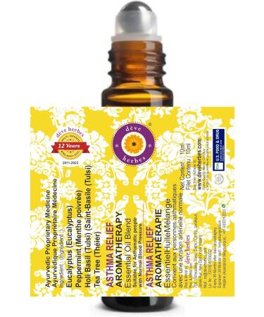 Deve Herbes Asthma Relief Essential Oil - Breathe Easy Blend for Asthmatics & High Blood Pressure - Cajeput Holy Basil Spearmint & Almond Oil - 10ml - Buy Online on GoSupps.com