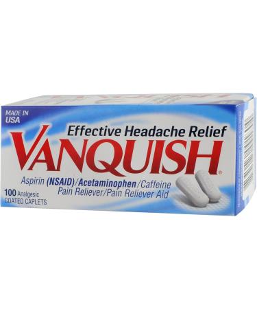 Vanquish Pain Reliever Caplets - 100 Count Pack for Fast Relief - Buy Online on GoSupps.com
