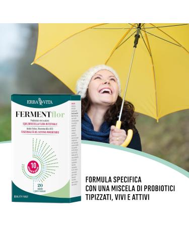  Erba Vita ERBA VITA FermentFlor Forte 20 Capsules a food supplement useful for promoting the natural balance of intestinal flora - Buy Online on GoSupps.com
