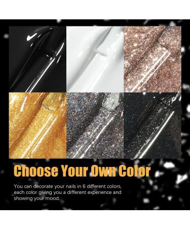 Kastiny Gel Nail Polish Kit - 9Pcs Black White Gold Soak Off Collection with Base, Glossy & Matte Top Coat - DIY Manicure Set for Holiday & Birthday Gifts - Buy Online on GoSupps.com