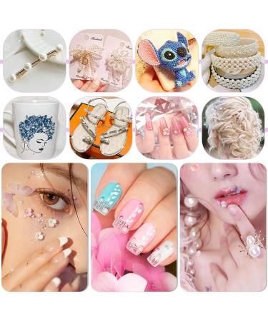 8000pcs Flatback Pearls for Crafts - Assorted Sizes Half Round Pearl Beads for Nails, Makeup, Shoes & DIY Art - Buy Online on GoSupps.com
