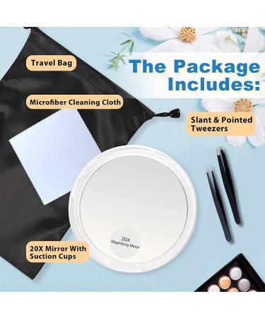 6 Inch 20X Magnifying Mirror with Suction Cups - Portable Vanity Travel Mirror for Home/Hotel - Clear Transparent - Perfect Gift for Women - Buy Online on GoSupps.com