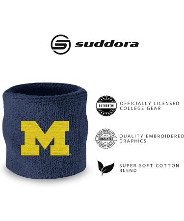 University of Michigan College Athletic Cotton Terry Cloth Wristbands (Pair) | School Basketball, Tennis, Football, Baseball - Buy Online on GoSupps.com