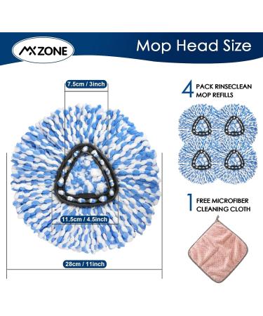 MXZONE 4 Pack Spin Mop Head Replacement for EasyWring RinseClean Mop - Microfiber Blue 4pcs - Buy Online on GoSupps.com