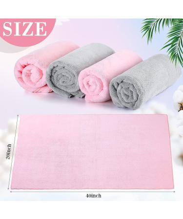 4 Pcs 20 x 40 Large Microfiber Hair Towel Set - Quick Dry & Absorbent Anti Frizz Drying Towels for Long & Short Hair - Pink and Gray - Buy Online on GoSupps.com