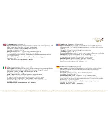 Vita World Pack of 3 Colostrum 400mg 3 x 60 Capsules 28% Immunoglobulin IgG Natural Made in Germany - Buy Online on GoSupps.com