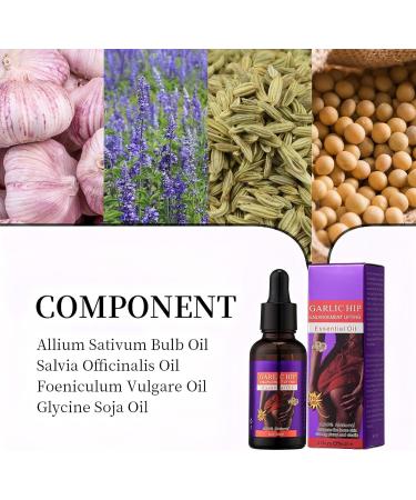 Garlic Hip Enlargement Lifting Oil garlic hip oil with herbal extracts firming body oil for naturally beautiful contours massage oil for the care of hips and buttocks for a - Buy Online on GoSupps.com