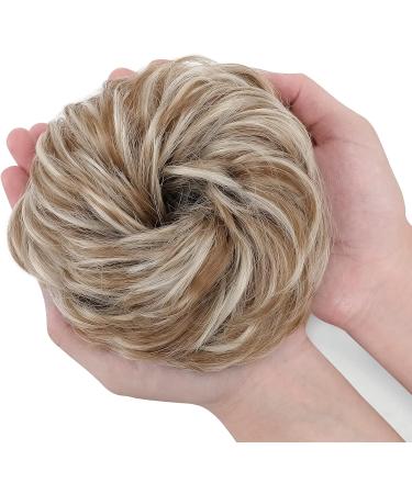 Messy Hair Scrunchies Thick Hair Bun Extensions 45g Coffee Brown mix Bleach Blonde Honey Blond-Bleach Blond - Buy Online on GoSupps.com