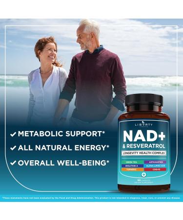 NAD+ Supplement Complex NAD+ 300 mg with Astaxanthin Urolithin A Resveratrol CoQ10 & Antioxidant Blend Cellular Energy Mitochondrial Support or Women & Men Vegan Non-GMO- 120 Capsules 60 Count (Pack of 2) - Buy Online on GoSupps.com