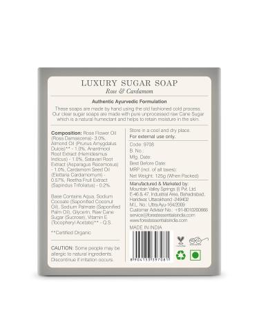 Buy Forest Essentials Luxury Sugar Soap - Rose & Cardamom | 125g | Premium Natural Skin Care - International Shipping Available - Buy Online on GoSupps.com