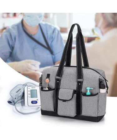 Durable Nurse Bag for Home Health Visits | Zip-Top Closure & Side Fasten Snaps | Clinical Study & Health Care | Large Gray Utility Tote - Buy Online on GoSupps.com