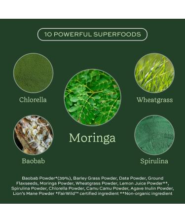 Aduna Organic Super Greens Blend | 100% Natural Superfood Powder for Immune Support & Energy | Stir-in Blend with 10+ Superfoods Moringa & More | Vegan Powder for Smoothies Shakes & Yoghurt | 250g Super Greens 1 Count (Pa  - Buy Online on GoSupps.com