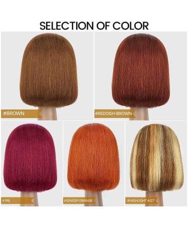 Eyefanniy Brown Bob Human Hair Wig 10 Inch 150% Density HD Lace Front | Short Bob Wig for Black Women - Buy Online on GoSupps.com