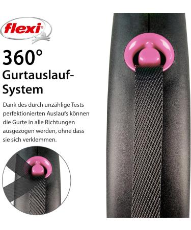 Flexi Retractable Leash - Black/Pink Design | Size L - Multi Size Options | Ideal for Small Dogs - International Shipping Available - Buy Online on GoSupps.com