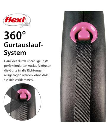 Buy Flexi Retractable Leash Design Black/Pink - Size S | International Shipping Available - Buy Online on GoSupps.com