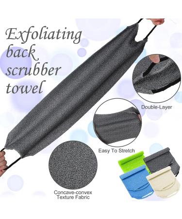 4-Piece Nylon Exfoliating Back Scrubber Set with Handles - Shower Washers for Smooth Skin - Buy Online on GoSupps.com
