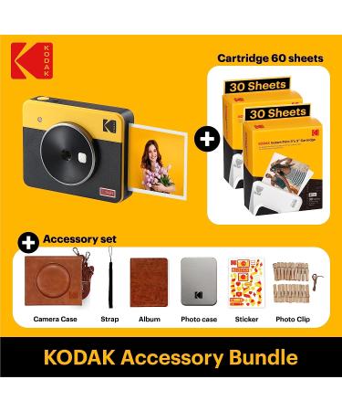 KODAK Mini Shot 3 Retro 4PASS 2-in-1 Instant Camera Printer Yellow - 68 Sheets Gift Bundle - Buy Online on GoSupps.com