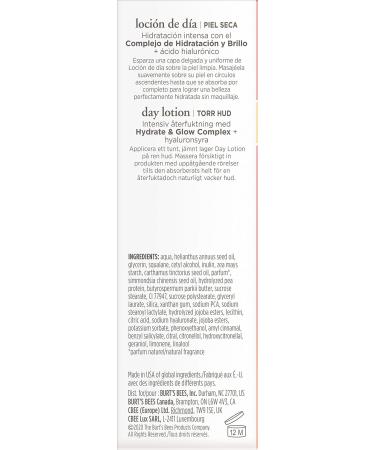 Burt's Bees Truly Glowing Hydrating Daily Face Lotion Face Cream Moisturizer for Dry Skin with Hyaluronic Acid 98.9% Natural Origin Developed with Dermatologists 51g Day Lotion for Dry Skin - Buy Online on GoSupps.com