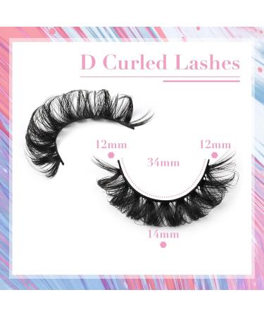 Sky High 3D Volume D Curl False Eyelashes - 10 Pairs Pack | Russian Strip Lashes 15mm Crisscross Fluffy Extension | Faux Mink - Buy Online on GoSupps.com