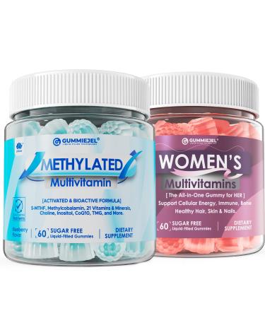LILICARE Methylated Multivitamin Gummies 1 Pack with Womens Multivitamin Gummy 1 Pack