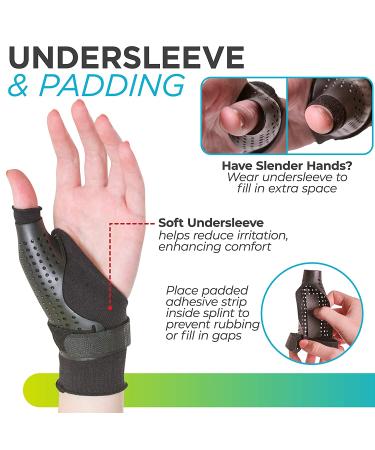 BraceAbility Hard Plastic Thumb Splint for Arthritis Treatment - Small Right, Immobilize & Stabilize CMC, Basal, MCP Joints, Trigger Thumb, Tendonitis, Pain, Sprains - Buy Online on GoSupps.com