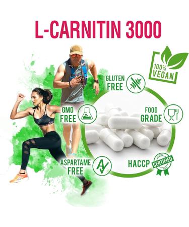 Buy My Vita L-Carnitin 3000 - 200 Vegan Capsules | High-Dose 3000 mg | Premium L-Carnitin Tartrat | Laboratory Tested | High Bioavailability | International Shipping Available - Buy Online on GoSupps.com