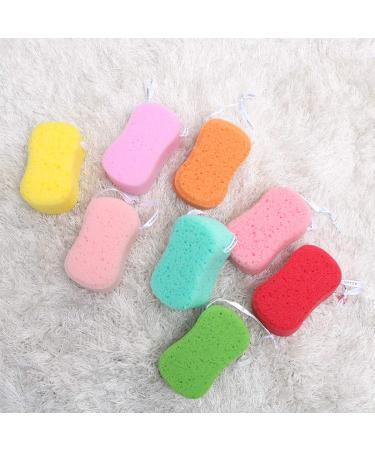 8pcs Soft Bath Sponge Set for Kids & Adults - Assorted Color Loofah Scrubbers - Buy Online on GoSupps.com