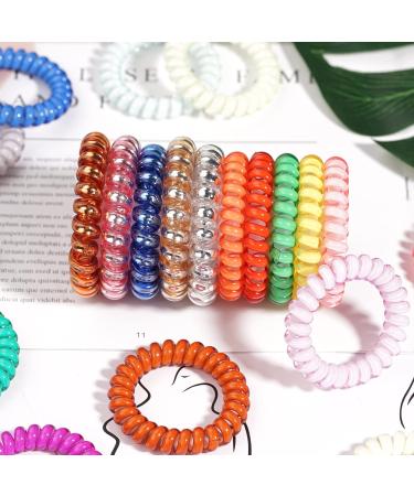 32Pcs Spiral Hair Ties | No Crease Coil Hair Elastics | Candy & Metallic Colors - DealEachDay - Buy Online on GoSupps.com